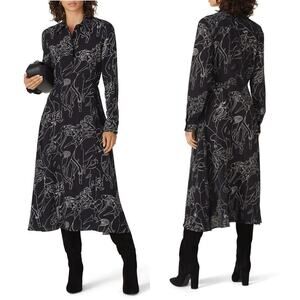 Victoria Victoria Beckham Blue Printed Collared Dress - Size 4